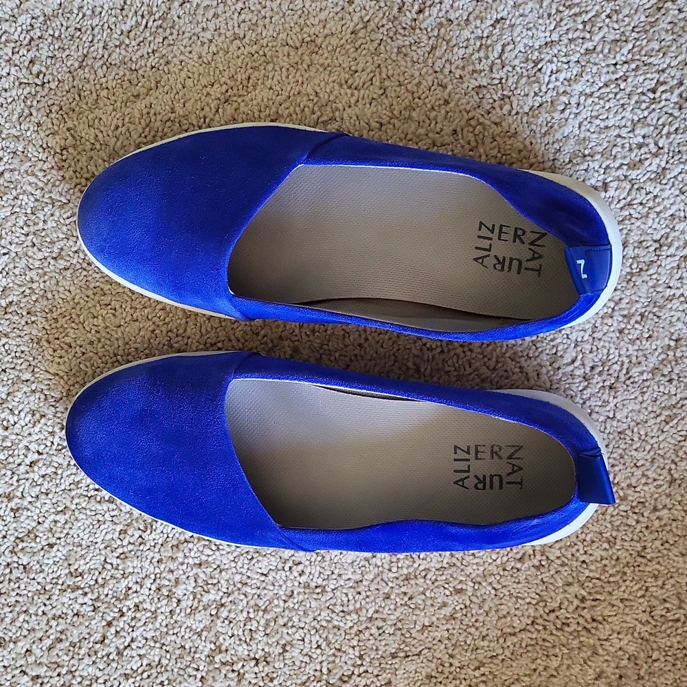Royal blue suede leather shoes